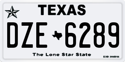 TX license plate DZE6289