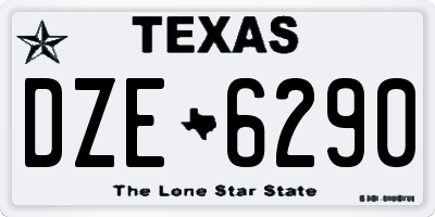 TX license plate DZE6290