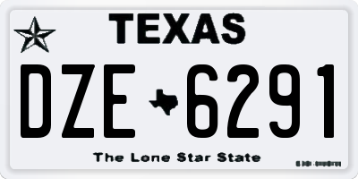 TX license plate DZE6291