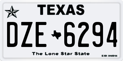TX license plate DZE6294