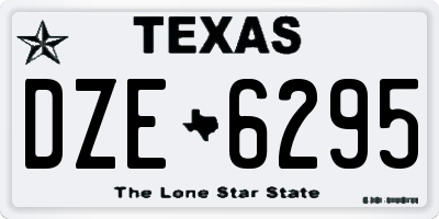TX license plate DZE6295