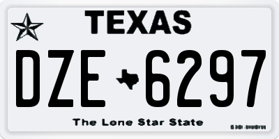 TX license plate DZE6297