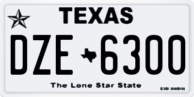 TX license plate DZE6300