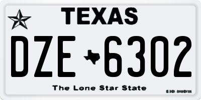 TX license plate DZE6302