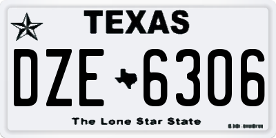 TX license plate DZE6306