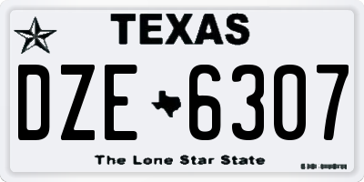 TX license plate DZE6307
