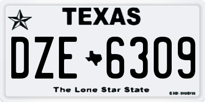 TX license plate DZE6309