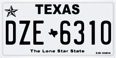 TX license plate DZE6310