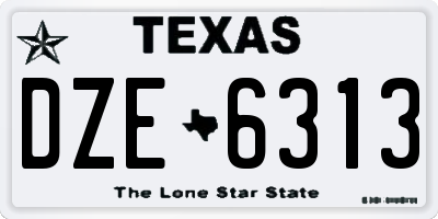 TX license plate DZE6313