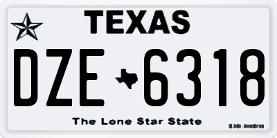 TX license plate DZE6318