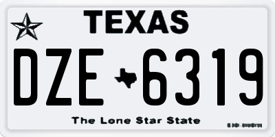 TX license plate DZE6319