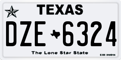 TX license plate DZE6324