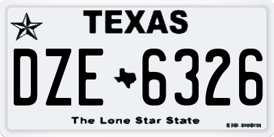 TX license plate DZE6326