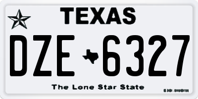 TX license plate DZE6327