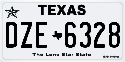 TX license plate DZE6328