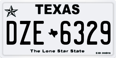 TX license plate DZE6329