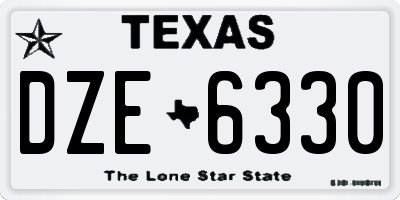 TX license plate DZE6330