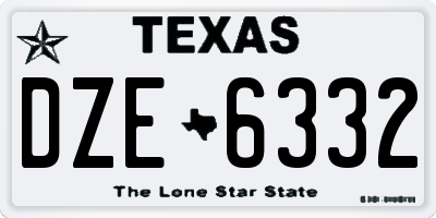 TX license plate DZE6332