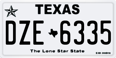 TX license plate DZE6335