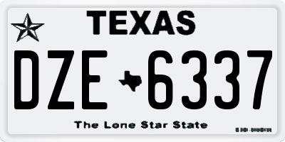 TX license plate DZE6337