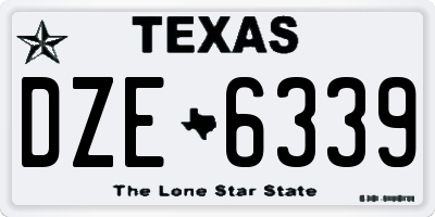 TX license plate DZE6339