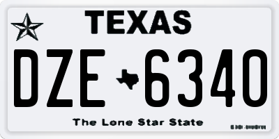 TX license plate DZE6340