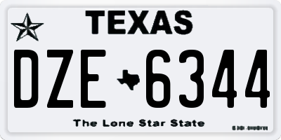 TX license plate DZE6344