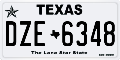 TX license plate DZE6348