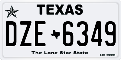 TX license plate DZE6349