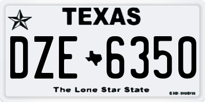 TX license plate DZE6350