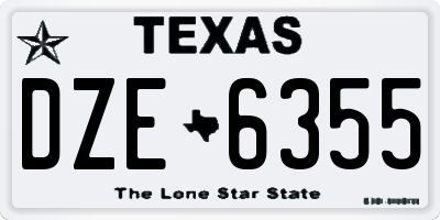 TX license plate DZE6355