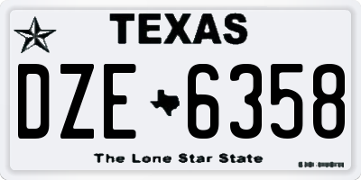 TX license plate DZE6358