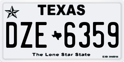 TX license plate DZE6359