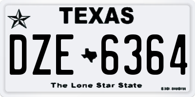 TX license plate DZE6364
