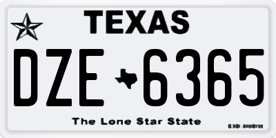 TX license plate DZE6365