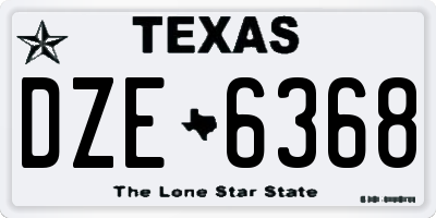 TX license plate DZE6368