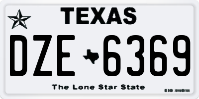 TX license plate DZE6369