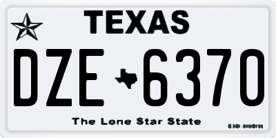TX license plate DZE6370