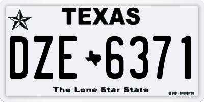 TX license plate DZE6371