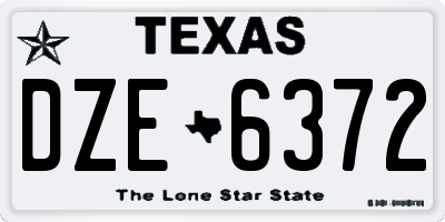 TX license plate DZE6372