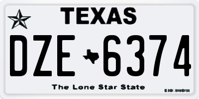TX license plate DZE6374