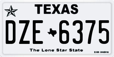 TX license plate DZE6375