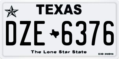 TX license plate DZE6376