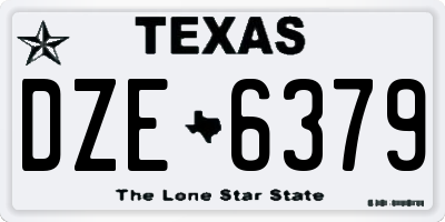 TX license plate DZE6379
