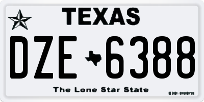 TX license plate DZE6388