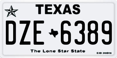 TX license plate DZE6389