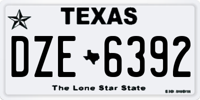 TX license plate DZE6392