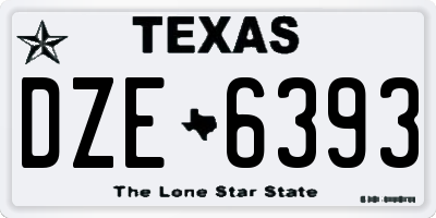TX license plate DZE6393