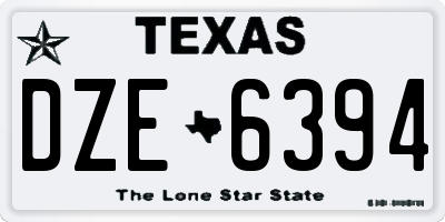 TX license plate DZE6394