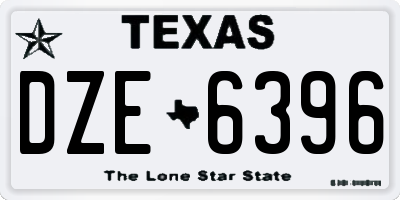 TX license plate DZE6396